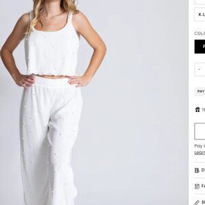 Bridal Pajamas - Payton Pearly Pant Set Medium